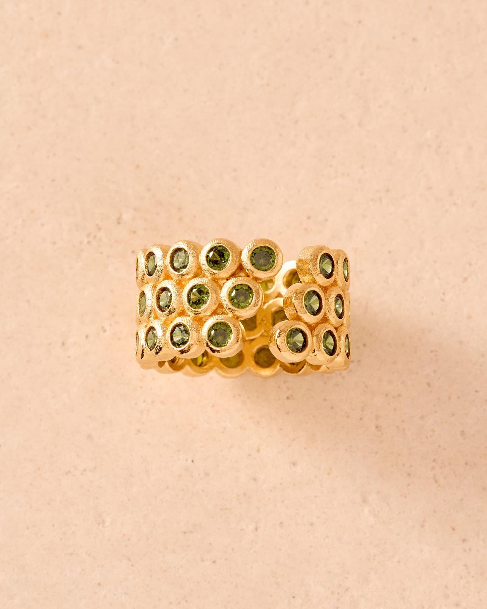 Bague Amélia Trio vert foncé