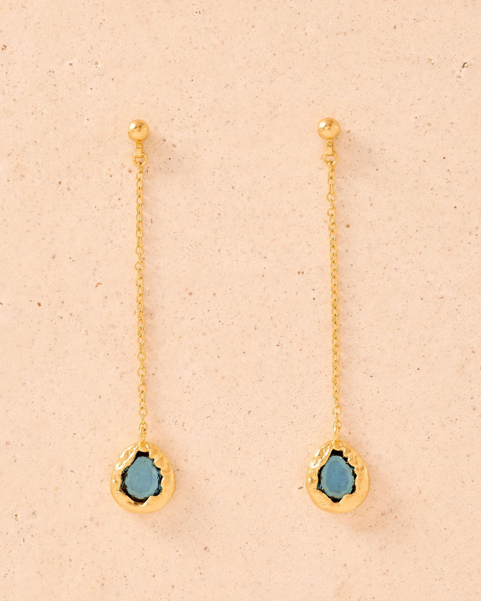 Lysia Blue Long Earrings