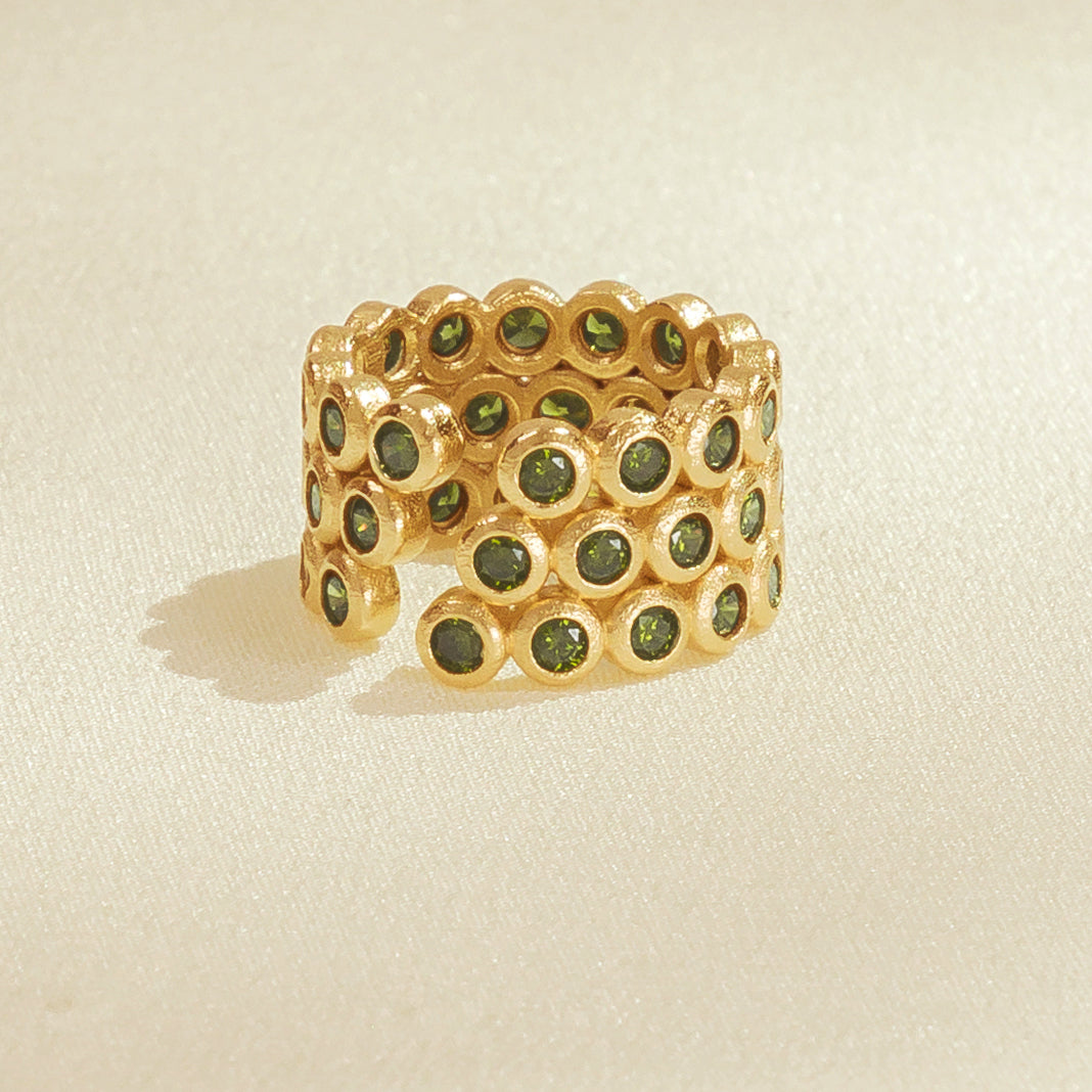 Bague Amélia Trio vert olive