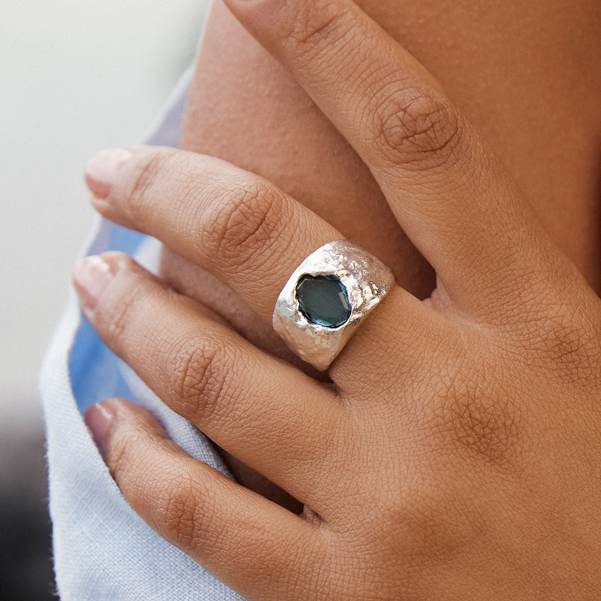 Bague Carmen Bleue Argent