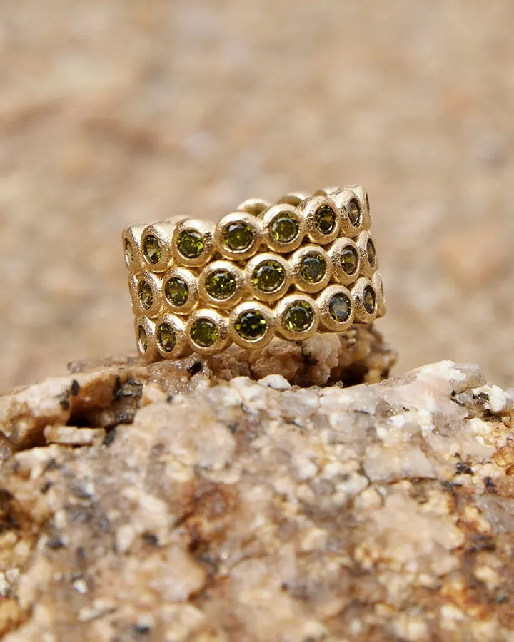 Amélia Trio Dark Green Ring